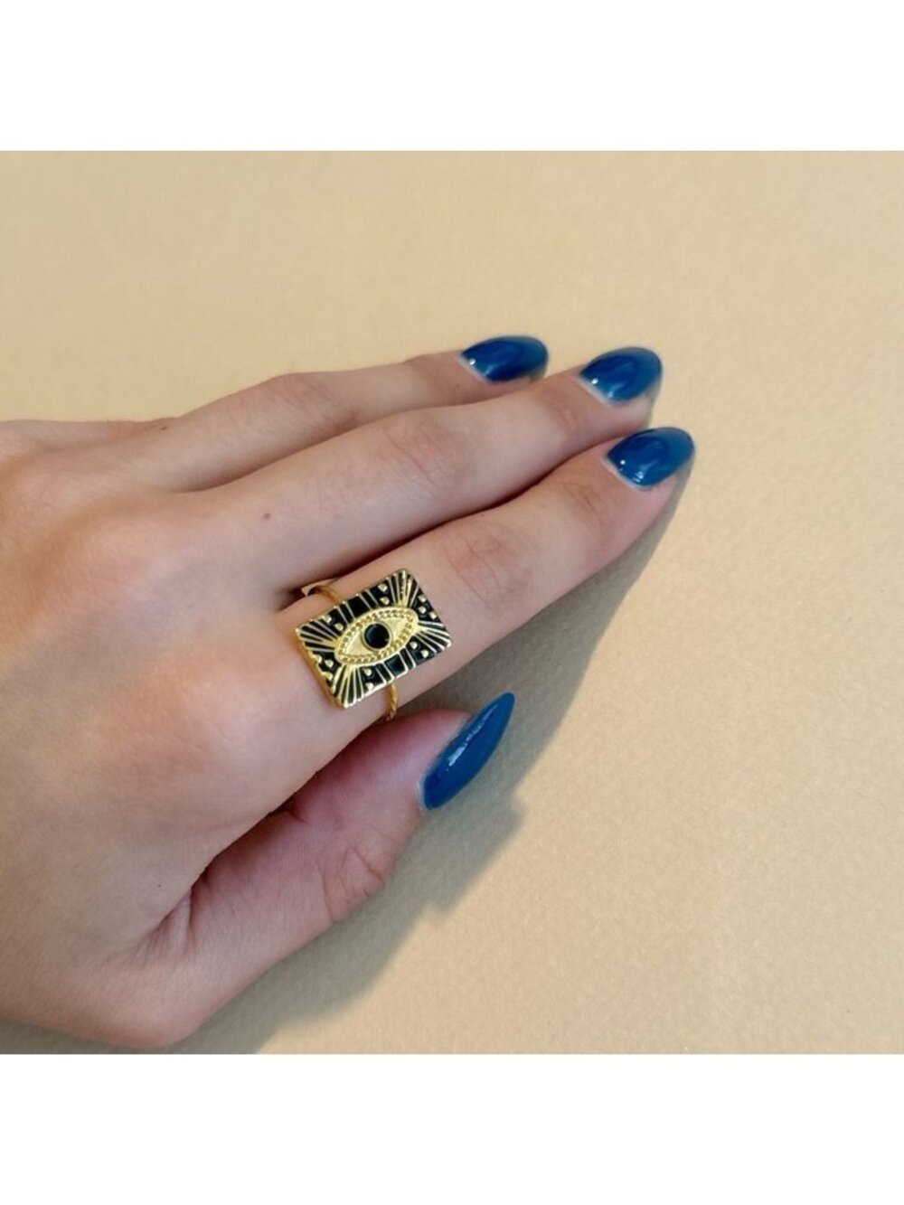 Boho evil eye ring M1042 - Picture 4 of 4